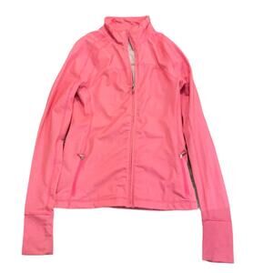 GAP Body Pink Striped Pullover Athletic Jacket Thumbholes XS